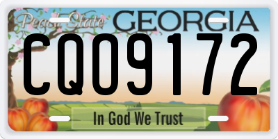 GA license plate CQO9172