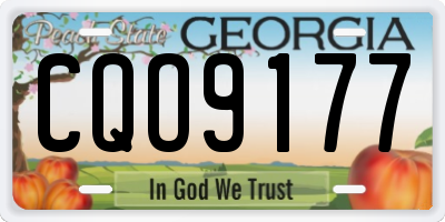 GA license plate CQO9177