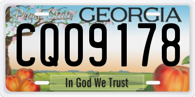 GA license plate CQO9178
