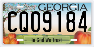 GA license plate CQO9184