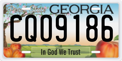 GA license plate CQO9186