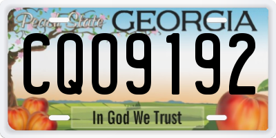 GA license plate CQO9192