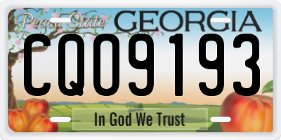 GA license plate CQO9193