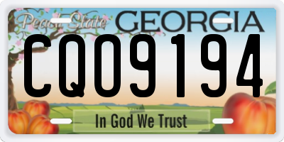 GA license plate CQO9194