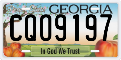 GA license plate CQO9197