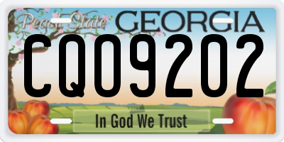 GA license plate CQO9202