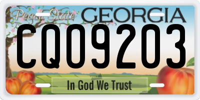 GA license plate CQO9203
