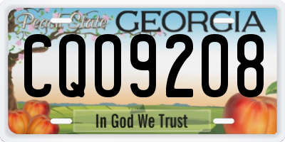 GA license plate CQO9208
