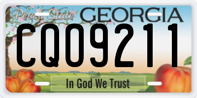 GA license plate CQO9211