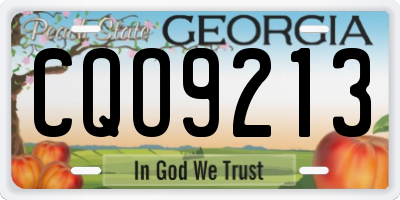 GA license plate CQO9213