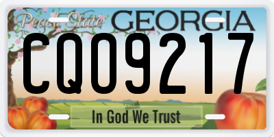 GA license plate CQO9217