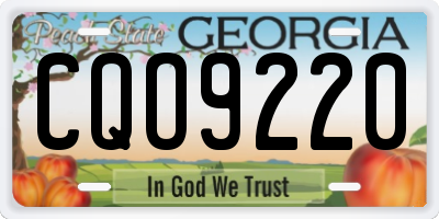 GA license plate CQO9220