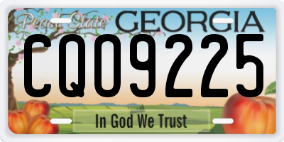 GA license plate CQO9225