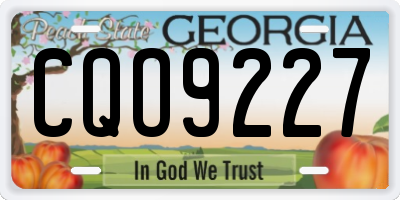 GA license plate CQO9227