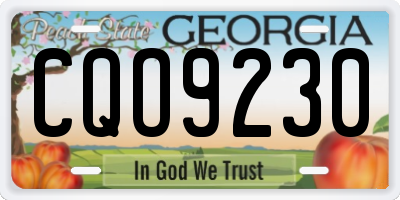 GA license plate CQO9230