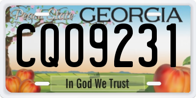 GA license plate CQO9231