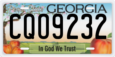 GA license plate CQO9232