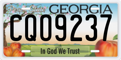 GA license plate CQO9237