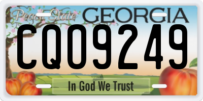 GA license plate CQO9249