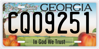 GA license plate CQO9251