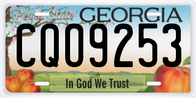 GA license plate CQO9253