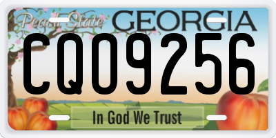 GA license plate CQO9256