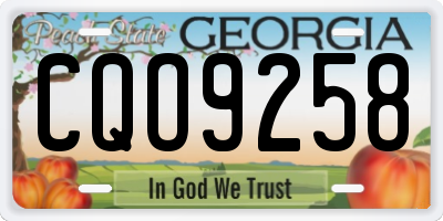 GA license plate CQO9258