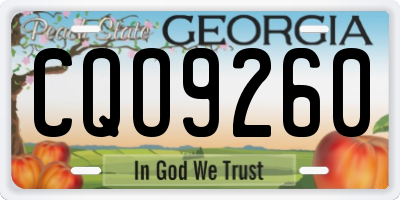 GA license plate CQO9260