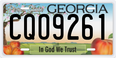 GA license plate CQO9261