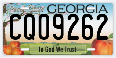 GA license plate CQO9262