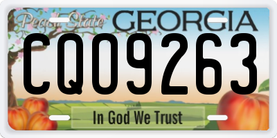 GA license plate CQO9263