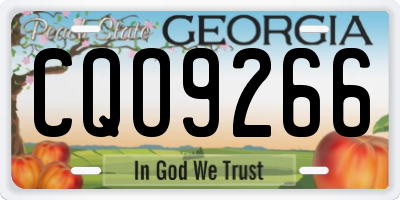 GA license plate CQO9266