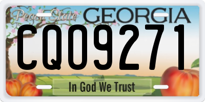 GA license plate CQO9271