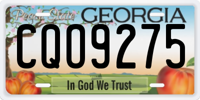 GA license plate CQO9275