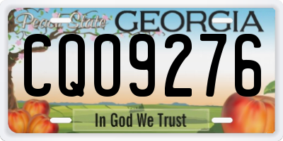 GA license plate CQO9276