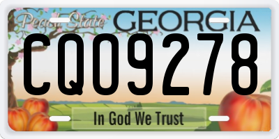 GA license plate CQO9278