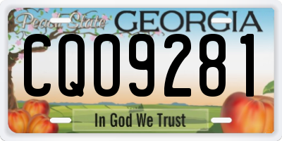 GA license plate CQO9281