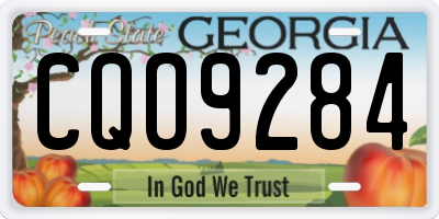 GA license plate CQO9284