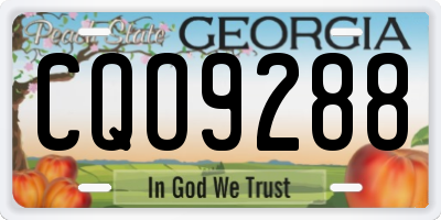 GA license plate CQO9288