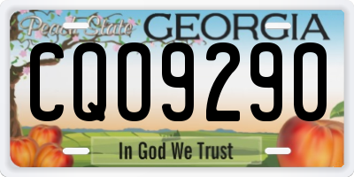 GA license plate CQO9290