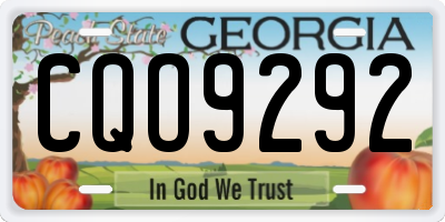 GA license plate CQO9292