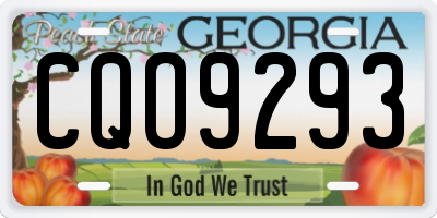 GA license plate CQO9293
