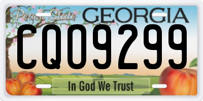 GA license plate CQO9299