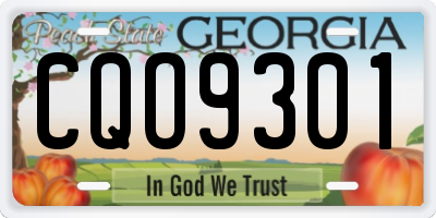 GA license plate CQO9301