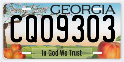 GA license plate CQO9303
