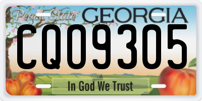 GA license plate CQO9305