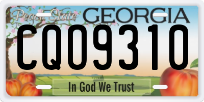 GA license plate CQO9310