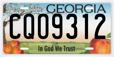 GA license plate CQO9312