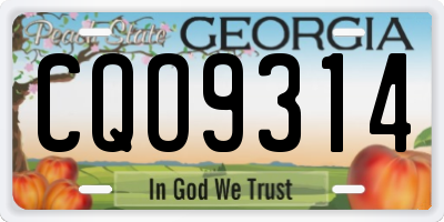 GA license plate CQO9314