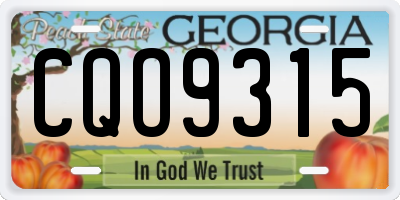 GA license plate CQO9315